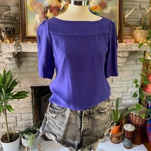 Banana Republic brushed silk purple blouse